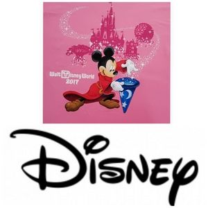 Walt Disney World Wizard Mickey Mouse short sleeve pink tee shirt 2017 XL